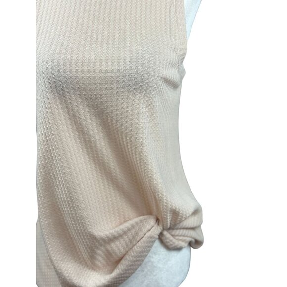 NEW Sarin Mathews Sleeveless Knit Tank Top Nude Waffle Texture Women M Fashion - Picture 5 of 9